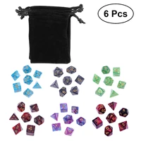 42 pieces6 x 7 sets double colors polyhedral dice acrylic number game dice set for dungeons and dragons party math role table