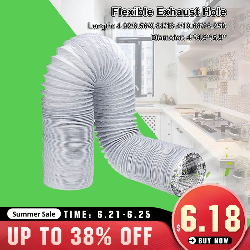 1 5 8 м шланг из алюминиевой фольги фитинги для кухни гибкий вытяжной встраиваемый