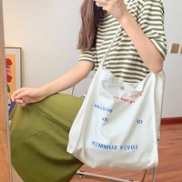canvas tote bag womens shopper bags 2021 designer handbags new fashion casual large capacity solid color teenager shoulder bags