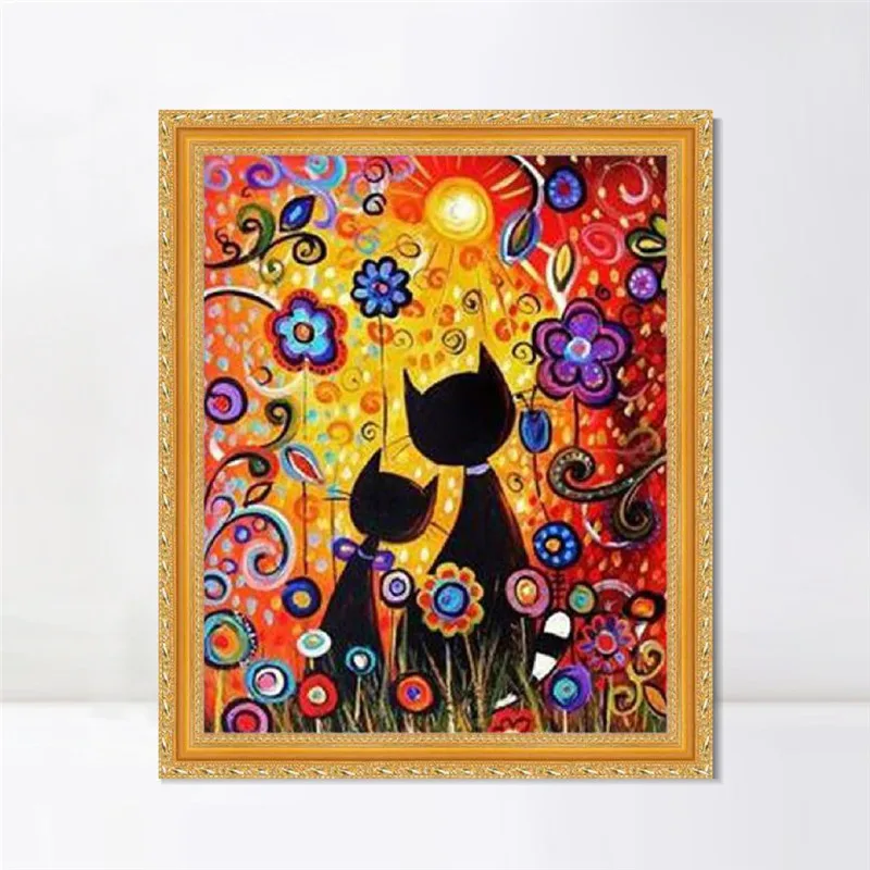 Аниме кошка животные Diy живопись по номерам картина маслом на холсте настенное