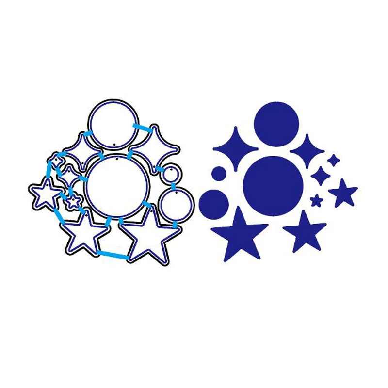 Блестящее украшение металлические режущие штампы трафареты звезды * точки