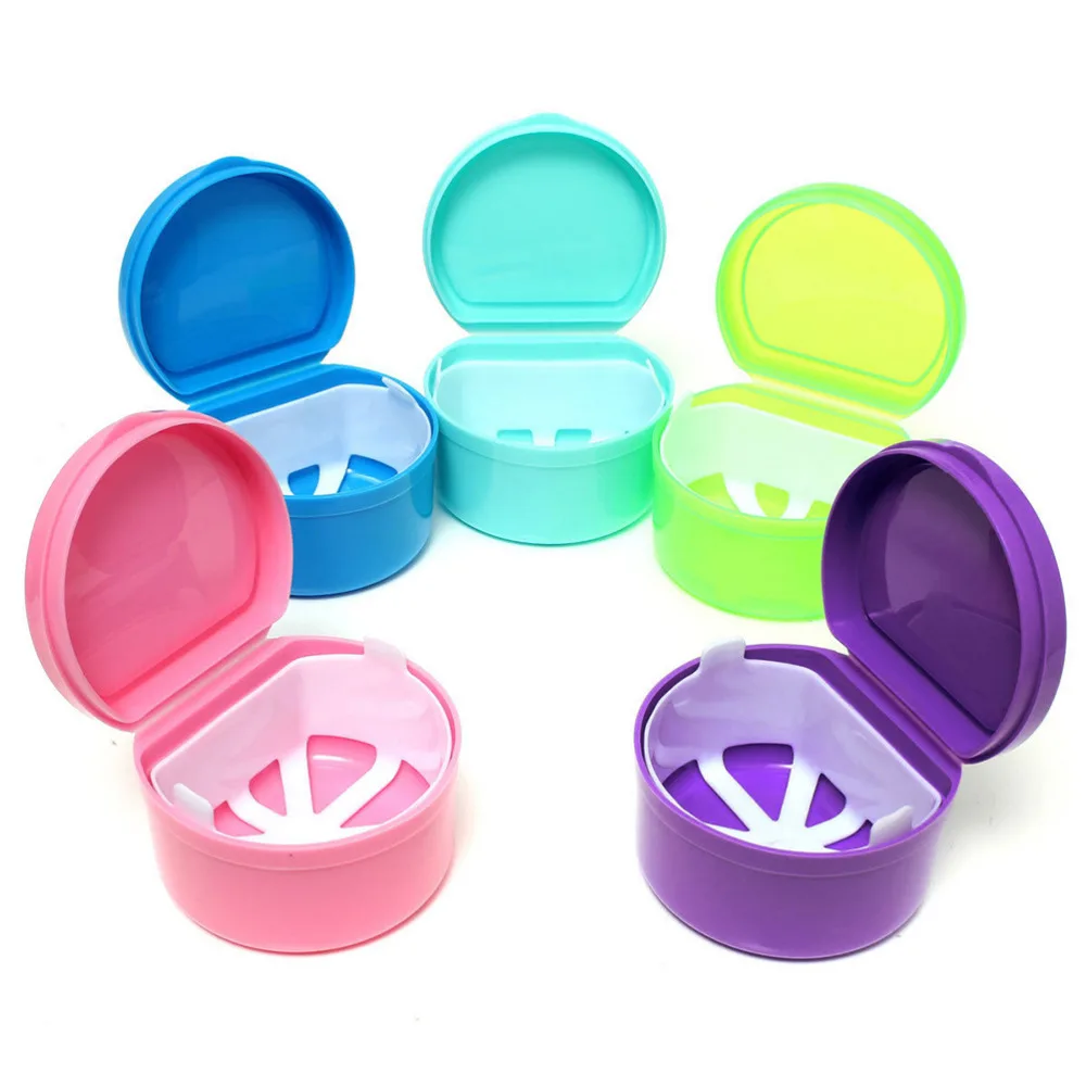 

1PC Denture Bath Box Organizer PE Dental False Teeth Appliance Container Storage Boxes Dentures Cleaner Denture Storage Box Case
