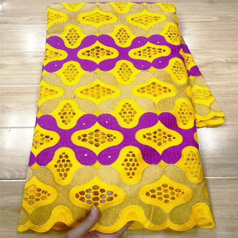 

New Design Nigerian Lace Fabric High Quality Cotton African Dry Lace Fabric For Wedding Swiss Voile Lace In Switzerland ! L72501