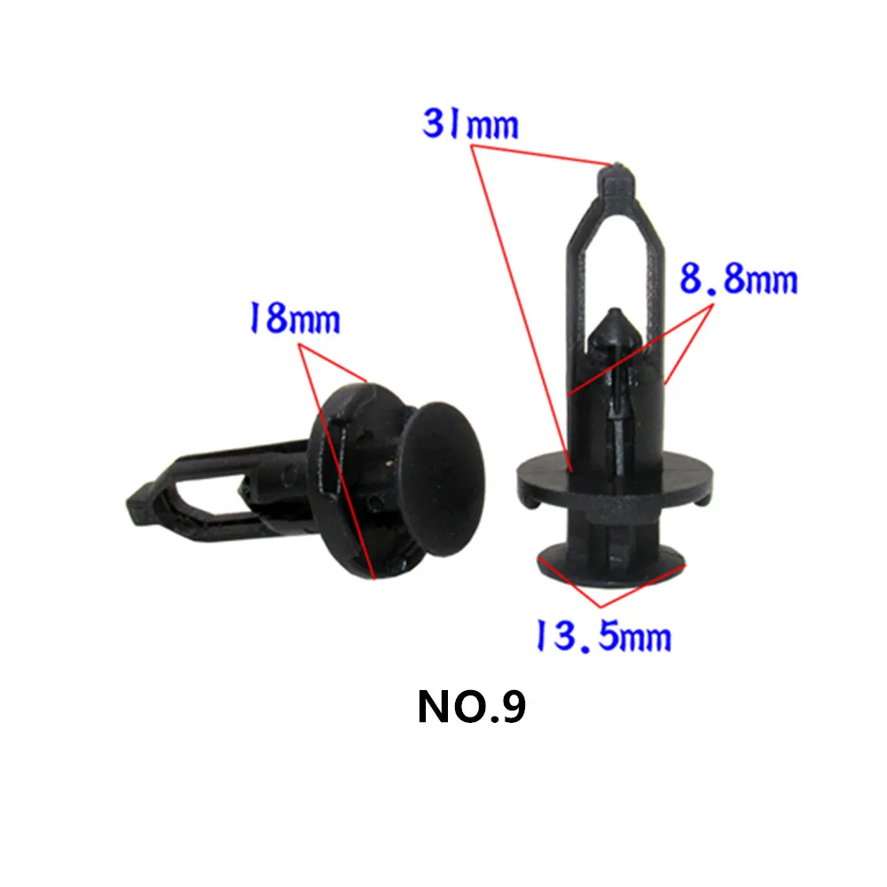 10pcs number 9 Автоматическое пластиковое крепление клипса для Toyota Crown eiz Overbearing Land Cruiser Prado RAV4 крыло с заклепками - Название цвета: 10pcs number 9