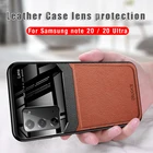 Кожаный ударопрочный чехол из оргстекла для Samsung Note 20 Ultra ultra, чехол для samsung note 20 note20, защита объектива фотокамеры, задняя крышка
