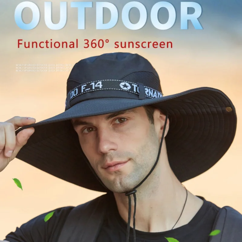 

Sun Protection Safari Hat Foldable Boonie Hat Men Gardening Cap Hiking Hat Super Wide Brim Fishing Hat UPF 50+