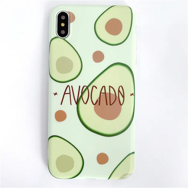 IUENUA Pineapple Avocado Case For iPhone XS MAX X XR Cover 7 8 Plus 6 S Cute Fruit Soft Silicone Phone |