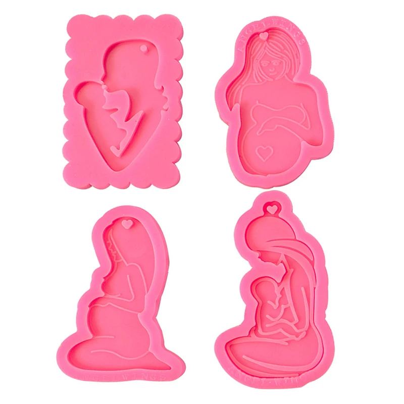 

Mother and Baby Keychain Mold Epoxy Craft Silicone Moulds Jewelry Making Tool