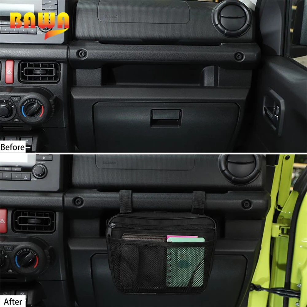 

BAWA Car Universal Co-Pilot Handle Storage Bag for Suzuki Jimny 2019+ Multifunctional Storage Bag for Jeep Wrangler JK JL 2007+
