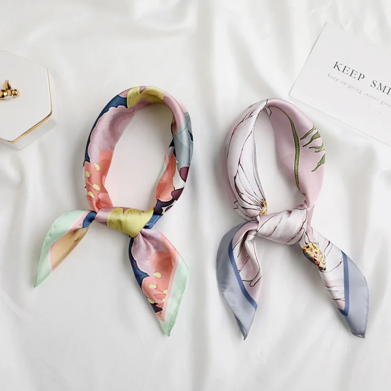 Хит 2020 Новое поступление Однотонный женский шарф летние шелковые Шарфы Шали