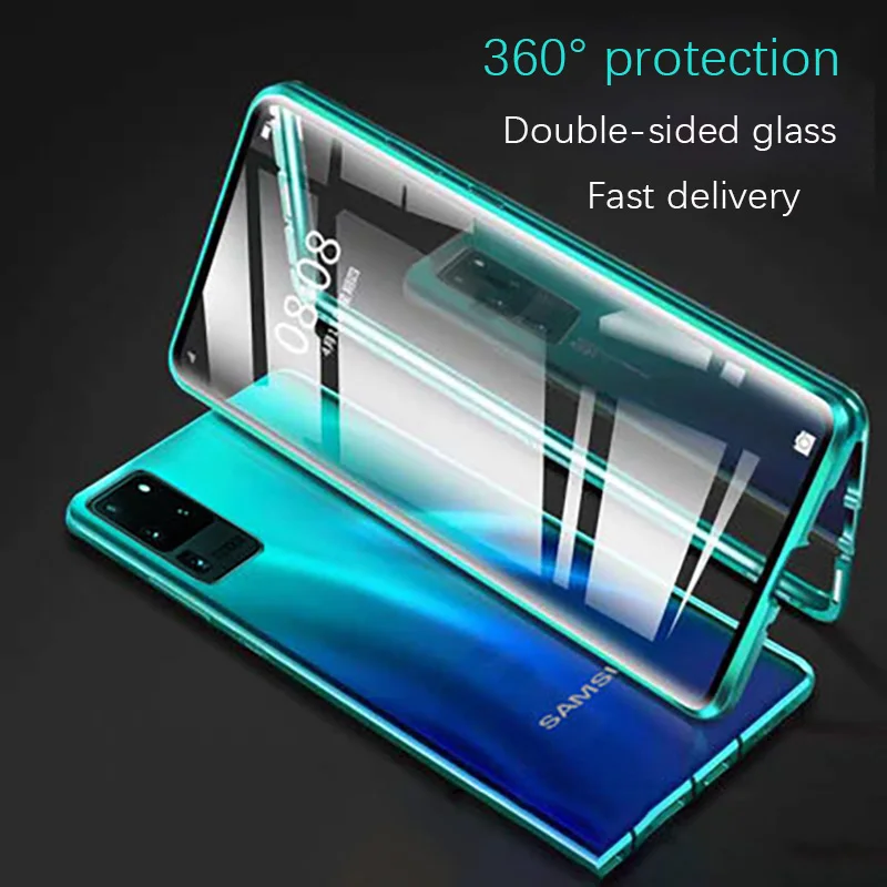 Магнитный металлический чехол для Samsung Galaxy S20 Ultra S10 S9 S8 Plus двухсторонний