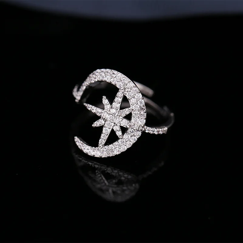 SWOUR новые модные ювелирные изделия белого золота Цвет циркон Звезда Луна Простой