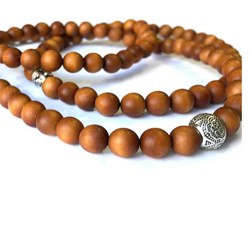 8 мм новинка натуральный 108 браслет из деревянных бусин мужской черный Ethinc