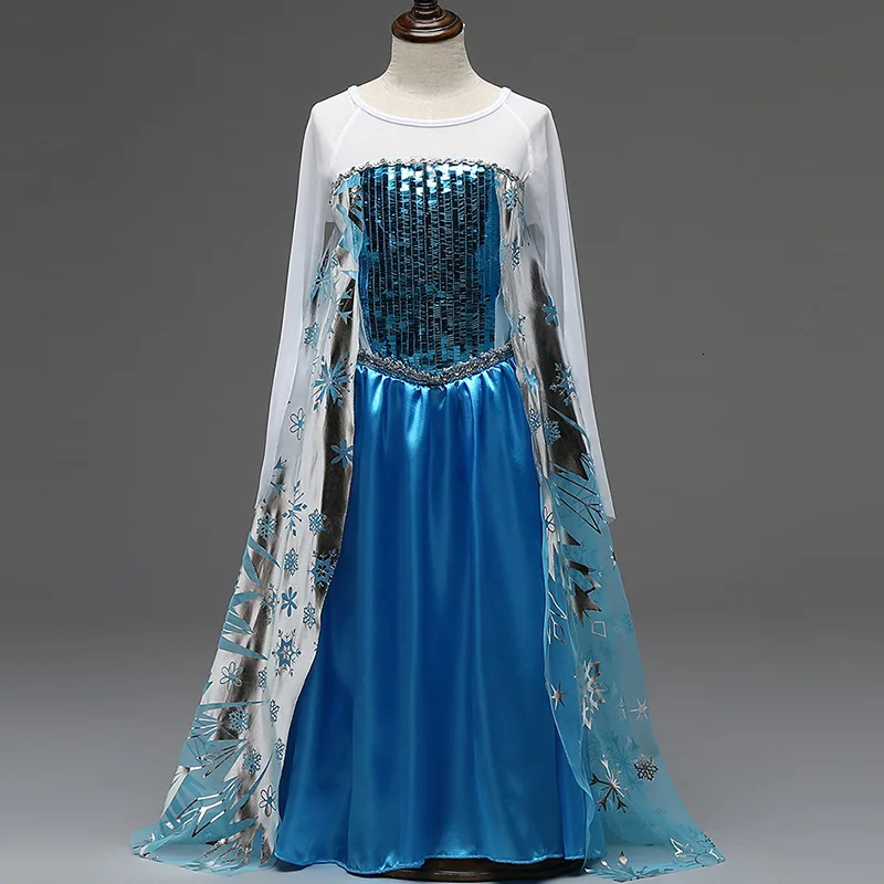 Новое платье Эльзы для маленьких девочек принцессы детские карнавальные костюмы