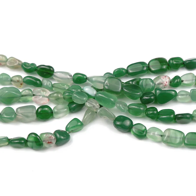 

Irregular Natural Stone beads Green Agates Gems Charm Spacer Loose beads for Jewelry Braclet Necklace Making DIY Finding DIY 15"