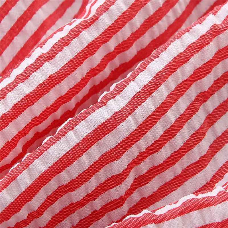 Летний комплект для девочек с бантом розовая полосатая одежда плоским