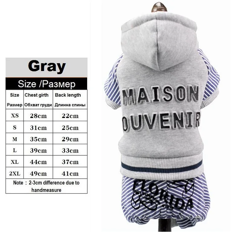 Gray BF2056 Petalk теплая зимняя одежда для домашних животных комбинезон для собак Комбинезоны пальто для маленьких собак утепленная одежда для домашних животных XS-XXL - Цвет: Gray BF2056