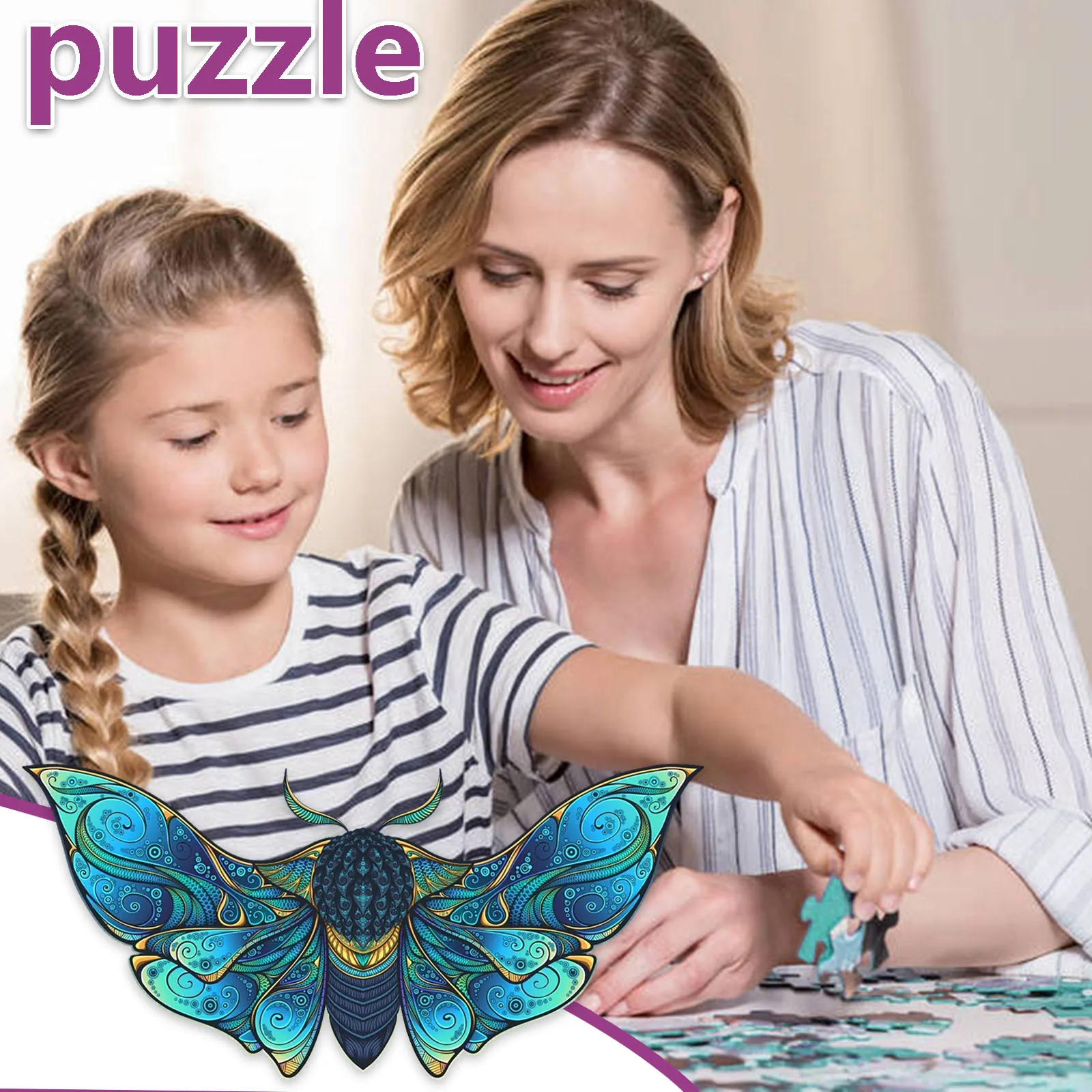 

Adult and children education holiday gift butterfly wooden puzzle educational game toy butterfly wooden puzzle L4