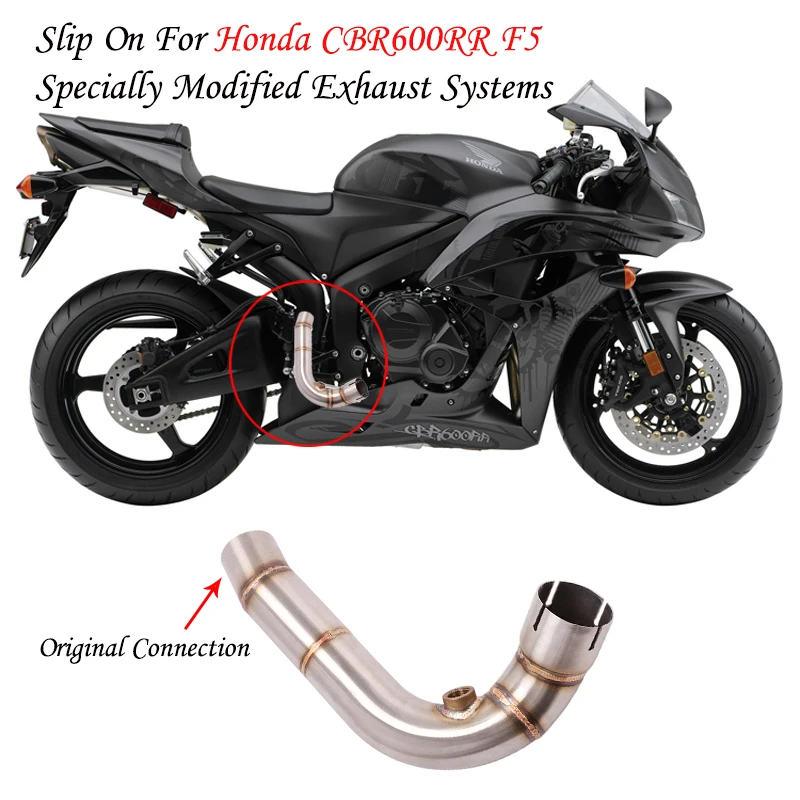 

For Honda CBR600RR F5 2005 - 2018 Motorcycle Exhaust Escape Modify Link Pipe Cat Delete Eliminator Enhanced Slip-on