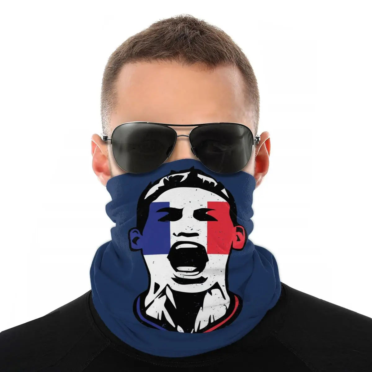 

France Team Flag Face Scarves Neck Face Mask Men Women Fashion Neck Warmer Balaclava Bandana Dustproof Headband Biking Climbing