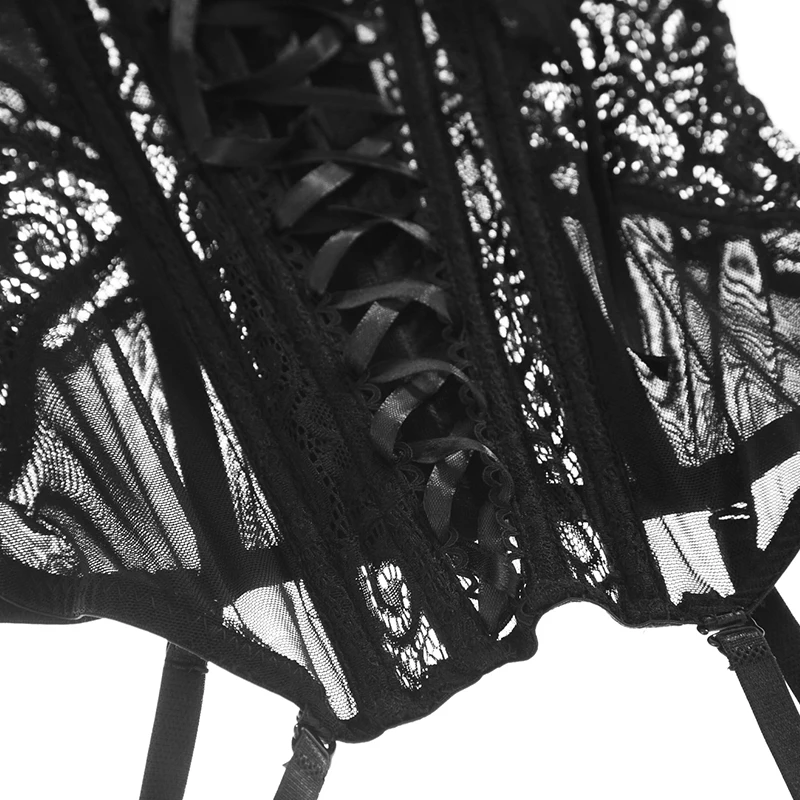 

Vrouwen Sexy Ondergoed Elasticiteit Corset Lace Up Back Body Bustier Bovenborst Met Bandjes Riem Ademende Stof Lingerie