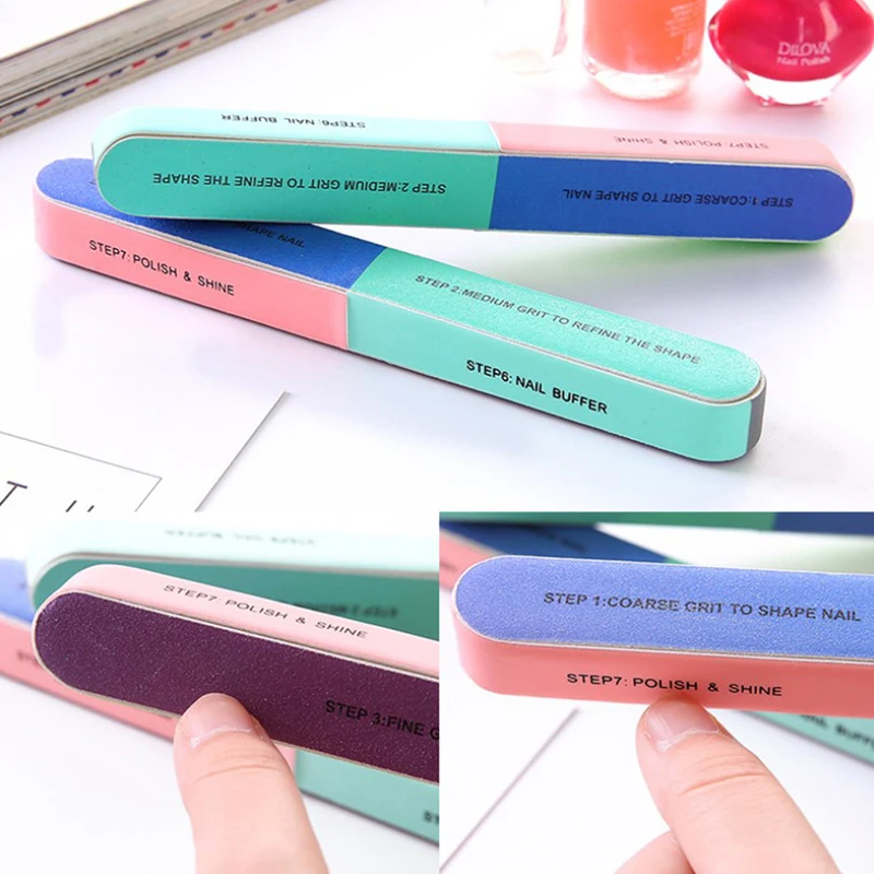 3Pcs 7in1 Finger Toe Nail File Buffer Shiner Manicure Pedicure Polishing Sanding Nails Accessories Art Tool buffe | Красота и