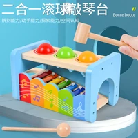 mupin wooden two in one knock ball knock piano table children early teaching to learn puzzle cognitive music enlightenment