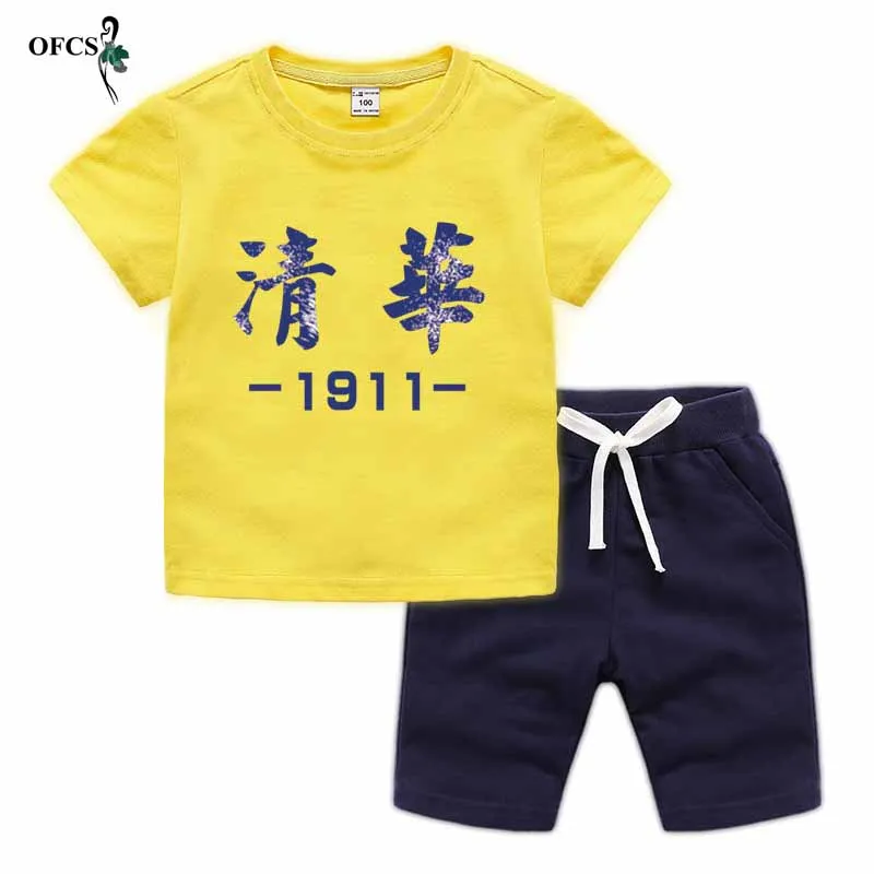 Детский костюм с коротким рукавом для мальчиков Спортивная хлопковая футболка