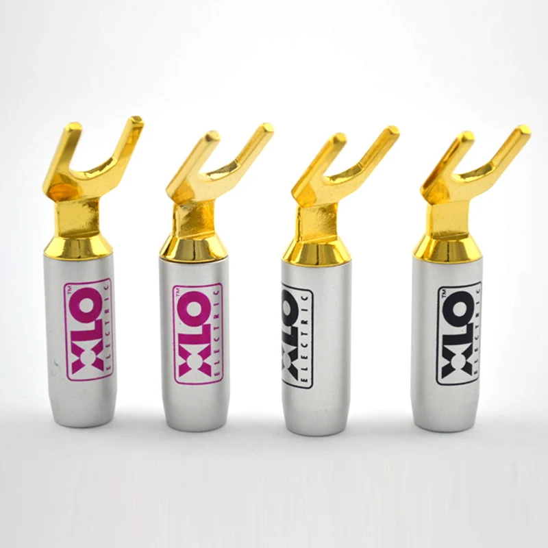 4 шт. XLO Позолоченные вилки вилка бесsolderless динамик разъем типа банан|Коннекторы и