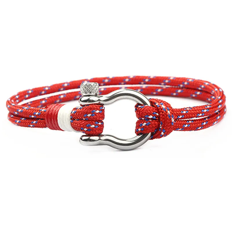 Модный Браслет Из паракорда в морском стиле плетеный шнур Пряжка из нержавеющей