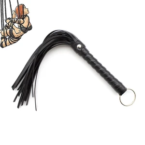 Мужская плетеная плетка из искусственной кожи ручной работы, 31 см, железное кольцо, Эротическая интимные игрушки для женщин для взрослых, 1 шт.
