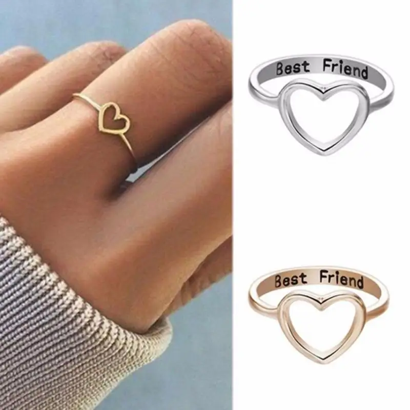 

Hot Sale Hot Style Heart-shaped Ring Girl Alloy Plating Simple European And American Ladies Jewelry Ring Popular Jewelry