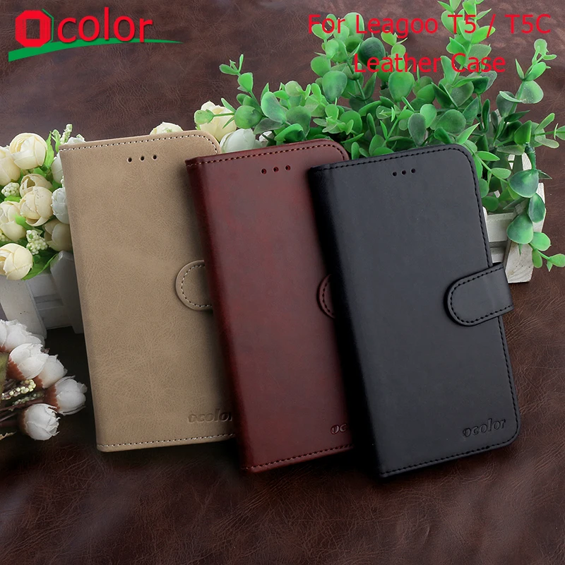 Ocolor 5 дюймов для leagoo T5 T5C Флип кожаный чехол с наклейкой телефона Замена кошелек
