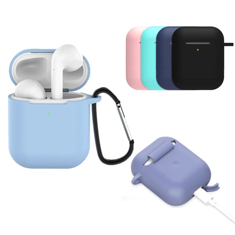 2 в 1 для Airpods 2 Чехол защитный чехол с карабином с крючком брелок силиконовый чехол для наушников коробка аксессуары пряжка
