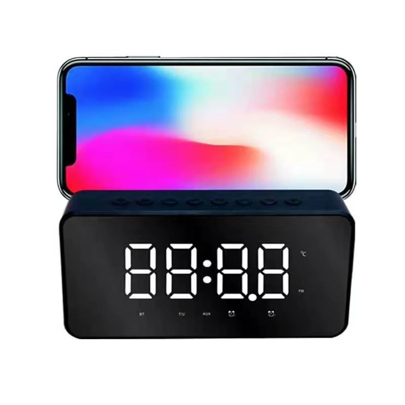 Портативные часы с будильником Беспроводная колонка Bluetooth супер басами