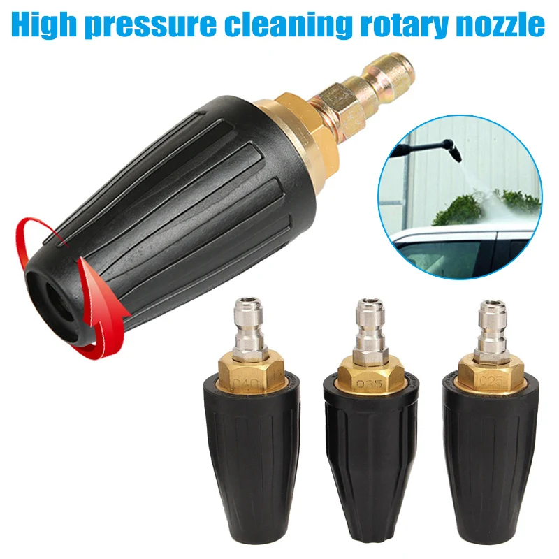 

High Pressure Water Cleaning Brass Rotating Dirt BlasterTurbo Nozzle 250BAR/3600Psi 2.5 3.5 4 GPM For High Pressure Car Washers