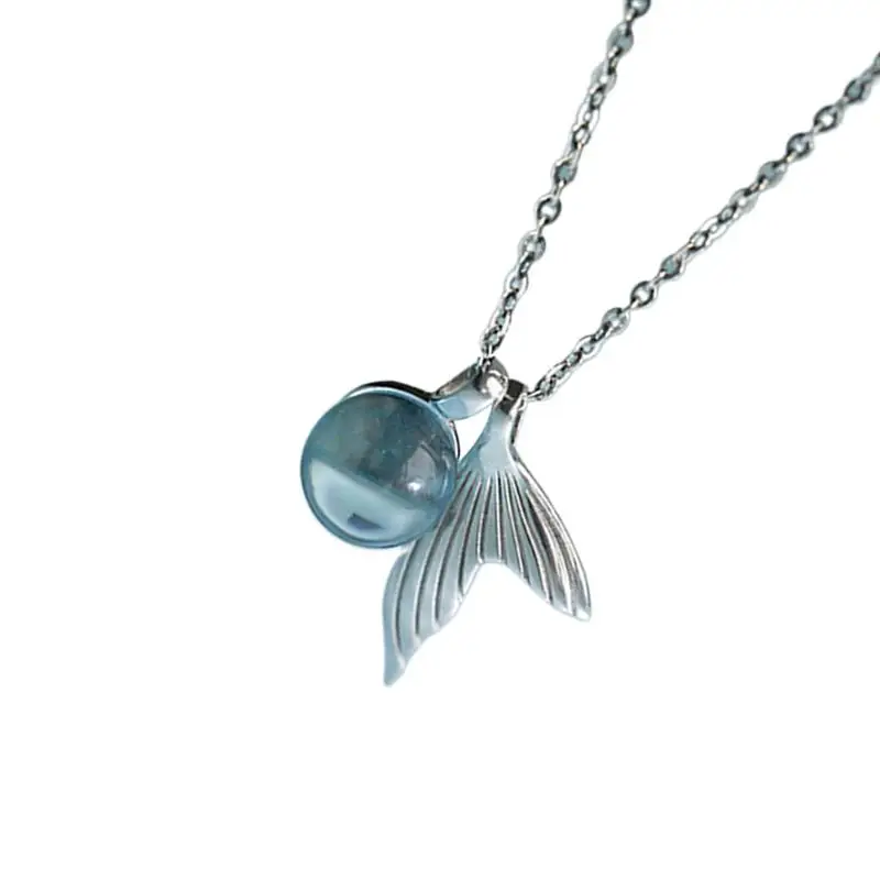 925 Чистое серебро ожерелье со стеклянными кристаллами цепочка для ключицы форма