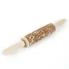 Скалка с цветочным рисунком, деревянное тиснение, 3D тиснение, Рождественская скалка для печенья, деревянный ролик для выпечки печенья