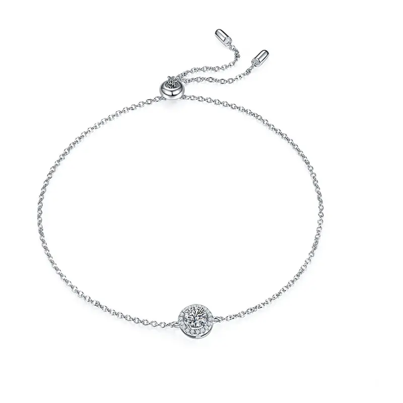 

Jazaz Fine Real 0.5 Carat D Color Moissanite Bridal Bracelet 100% 925 Sterling Silver Sparkling Wedding Engagement Party B0988