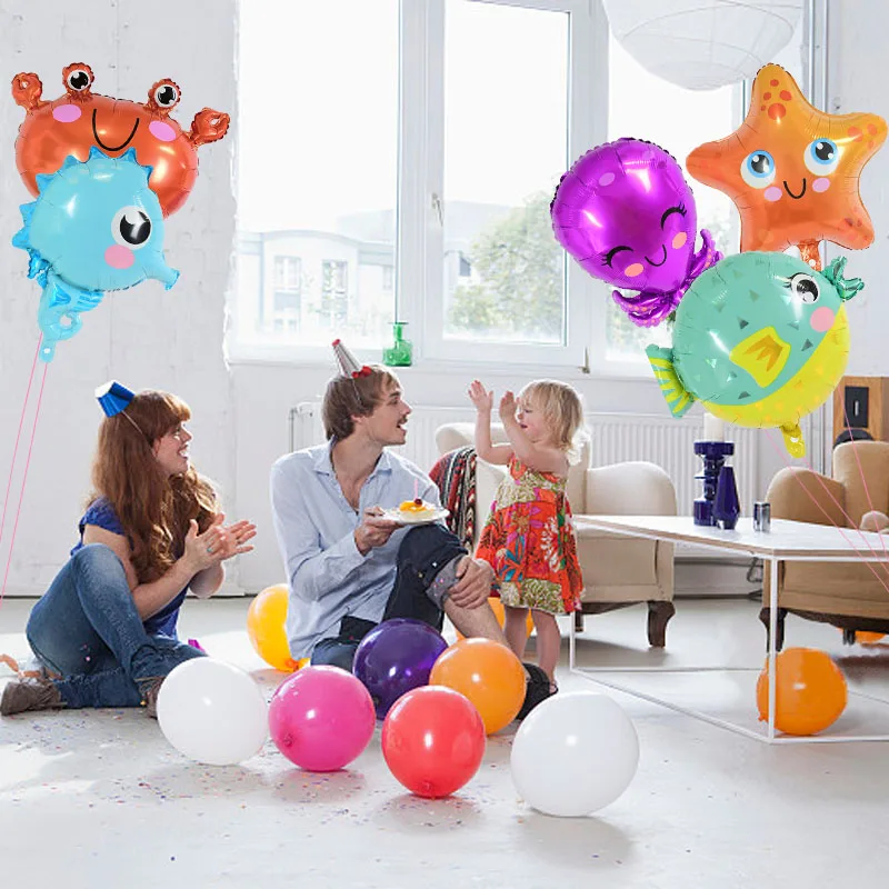 1 шт. морские животные тема вечерние шар Осьминог Рыба Акула Морская звезда