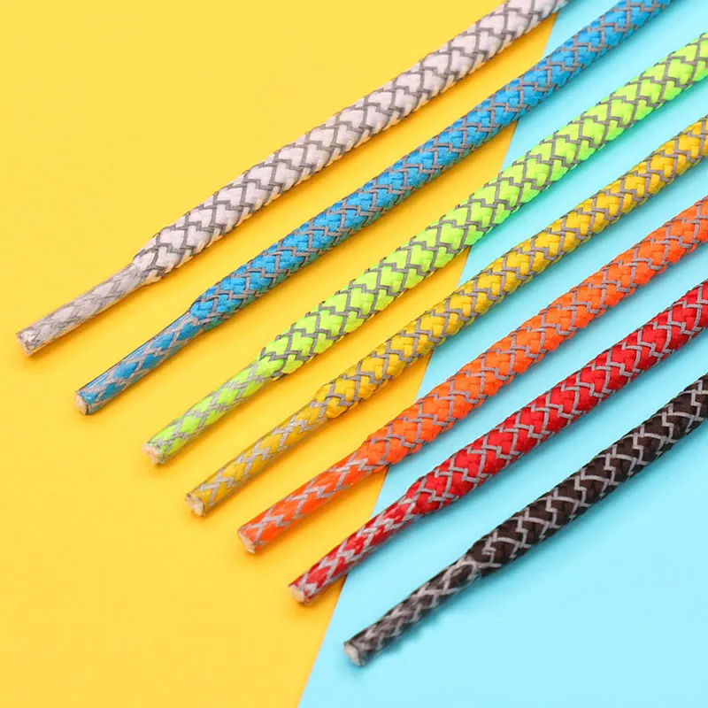 1 пара унисекс круглые светоотражающие шнурки для обуви атлетические безопасные