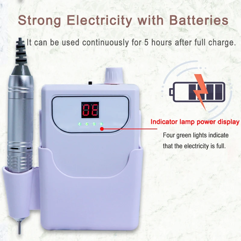 LCD цифровой 30000 об/мин оборудование для маникюра Инструменты портативная