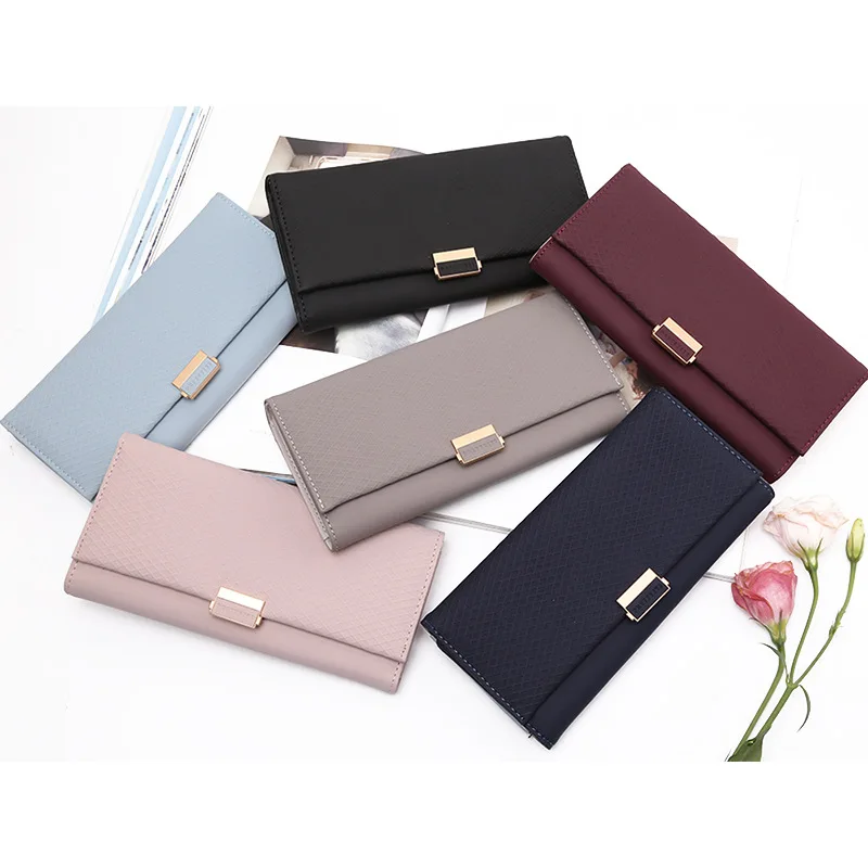 Для женщин Длинная Сумочка для денег на застежке элегантная женская кредитница