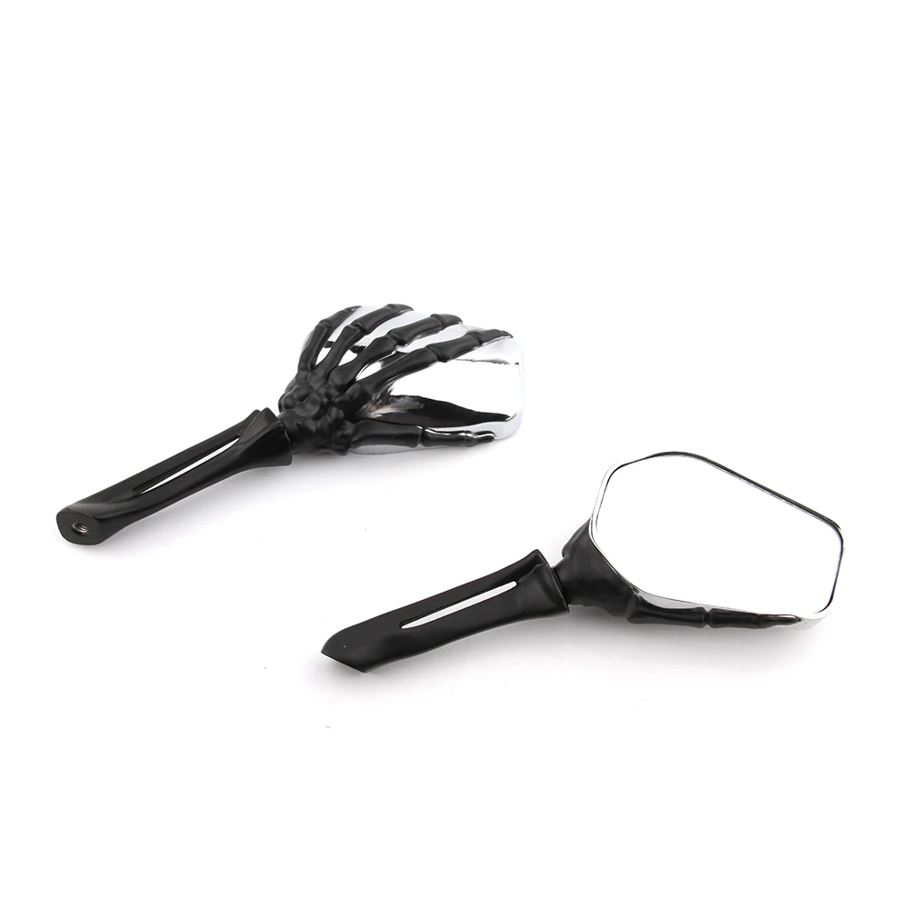 

Universal Skull Skeleton Motorcycle Mirrors 8mm 10mm Rearview Mirror For Yamaha MT 07 09 YZF R1 R3 R6 fz1 fz6 FZ07 FZ09 r125 450