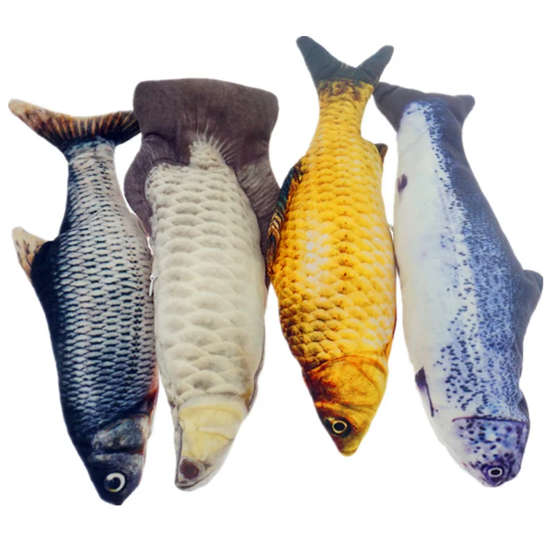 

30CM Cat Toy Fish USB Electric Charging Simulation Dancing Jumping Moving Floppy Fish Cat Toy For Cats Toys Interactive 2021