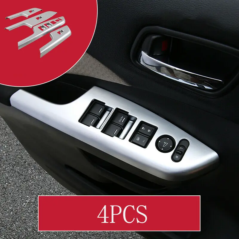 

For Honda CRV 2012-2016 ABS silver Window lift panel switch cover trim 4pcs Car modification Auto parts