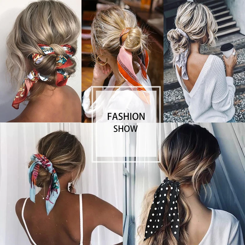 

Bohemian Print Hair Bands for Girls Women Scrunchies Elastic head bands Lady Hair Ties Headband Ponytail Holder Hair Accessories