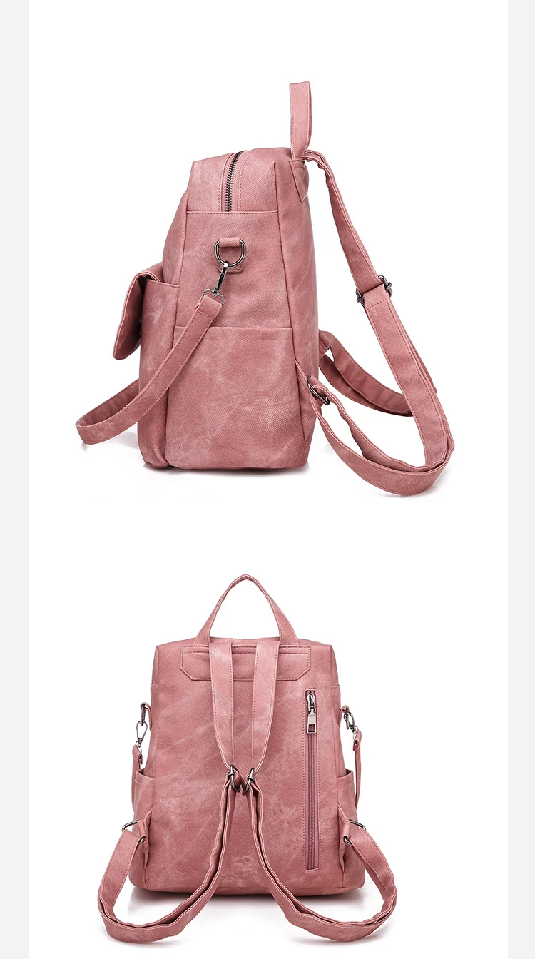

Leather Backpack Women Shoulder Bag Vintage Bagpack Travel Backpacks for School Teenagers Girls Back Pack Women