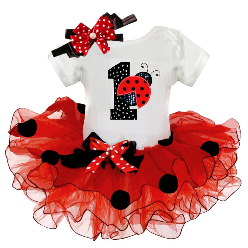 Детское платье в горошек с божьей коровкой 3 предмета | Детская одежда и обувь