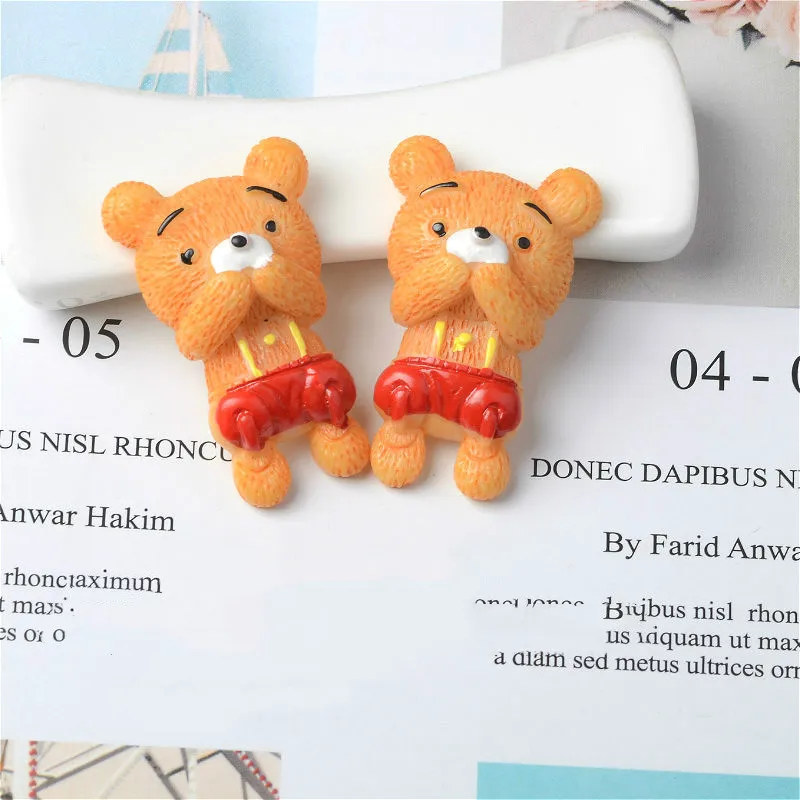 10 шт./пакет смолы Носки с рисунком медведя из мультика украшения слизи комплект